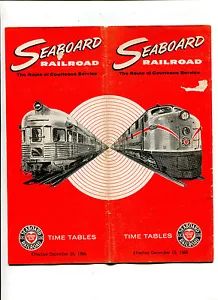 Vintage SEABOARD RAILROAD Time Table 12/1966 w route map - Picture 1 of 4