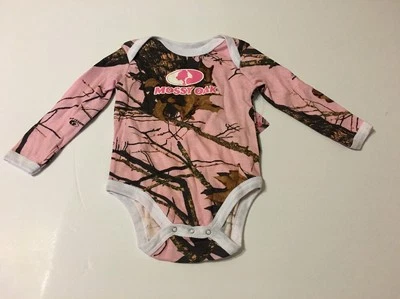 Mossy Oak Long Sleeve Creeper Infant Baby Girls One Piece - Image 1 of 2