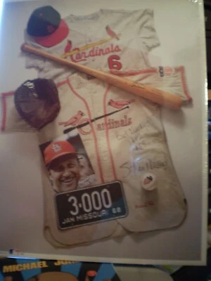 Stan the Man Musial Shadow Box Print Poster Signature Sealed + Card  - Image 1 of 4