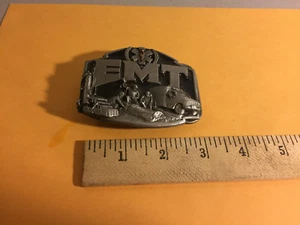 Vtg 1990 Siskiyou EMT First on the Scene Pewter Metal Belt Buckle - Picture 1 of 3