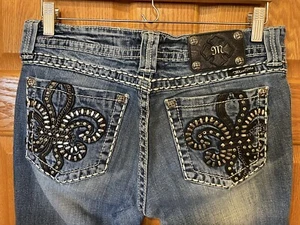 Pantalones de mezclilla de corte bota AY65 Miss Me estrás en dificultades para mujer 30 - Imagen 1 de 8