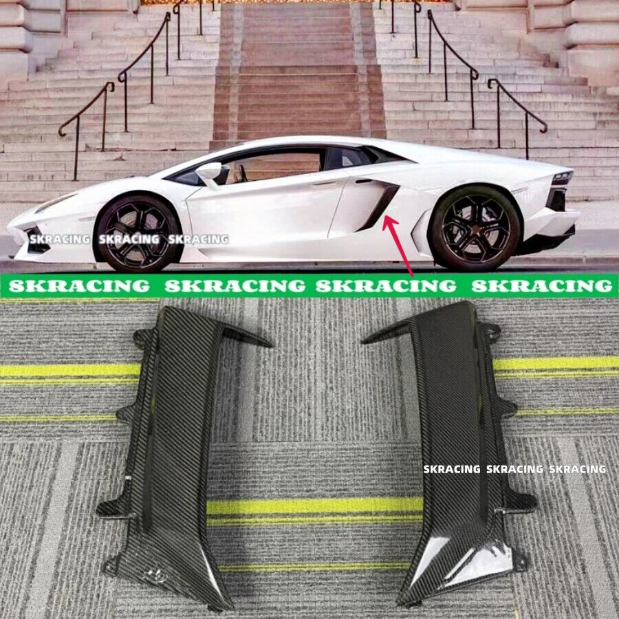 Carbon Fiber Side Vent Air Intake Cover Trim For Lamborghini Aventador LP700 720 - Image 1 of 4