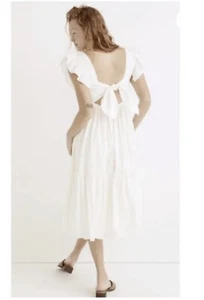 MADEWELL Ruffle-Strap Tiered Midi Dress Open-Back Tie Plus 3X - Picture 1 of 7
