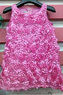New DKNY Pink 3D pop Rose Floral Dress Party Formal Casual Stunning Sz 24 M - Image 1 of 2
