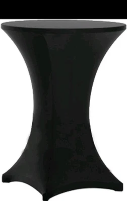 Cubierta de mesa de cóctel Tina's 32x43 pulgadas Highboy Spandex, negra lote de 3 Foto 1 de 4