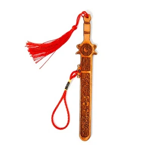 Feng Shui Tai Chi Eight Diagrams The Peach carving Wood Sword Handicraft De_bf - Picture 1 of 9