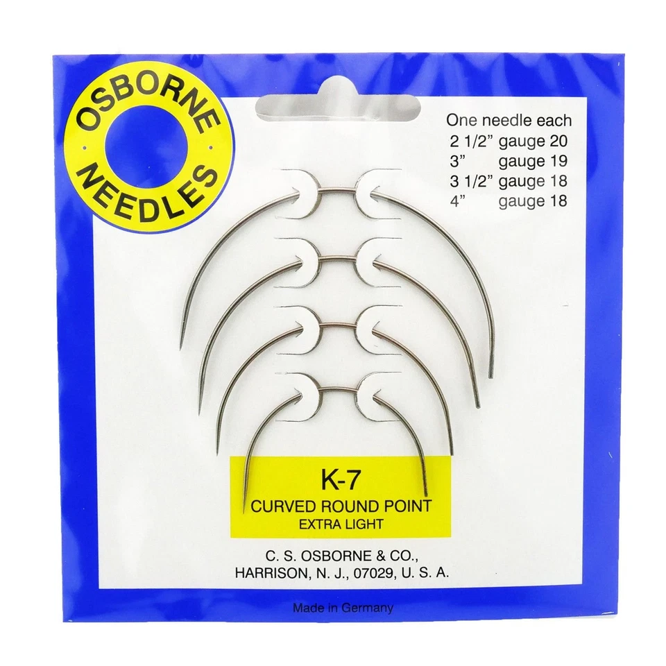 C. S. Osborne (K-7) C.S. Osborne Extra Light Curved Round Point Needle Pack #K-7 - Image 1 of 1