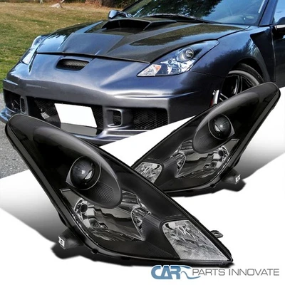 Fit 00-05 Toyota Celica GT GTS Matte Black Projector Headlights Lamps Left+Right - Imagem 1 de 4