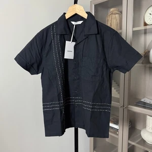 3sixteen Urlaub Hemd schwarz handgenäht klein NEU Kurzarm Camp Knopf - Bild 1 von 7