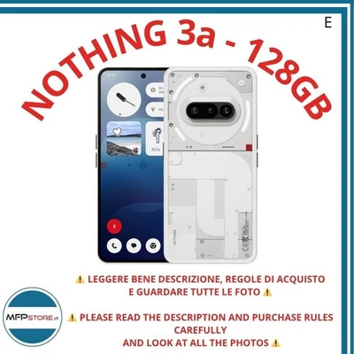 Smartphone Nothing Phone (3a) 128 GB Bianco – 8 GB RAM, 5G - Telefono TESTATO - Immagine 1 di 4