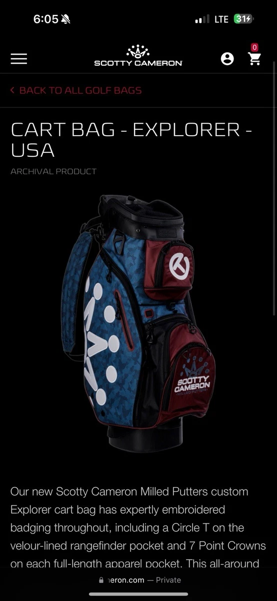 Scotty Cameron Cart Golf Bags for sale | eBay