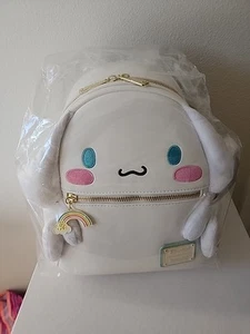 Cinnamoroll Sanrio Bag Plush Cosplay White Loungefly Mini Backpack NWT - Picture 1 of 6