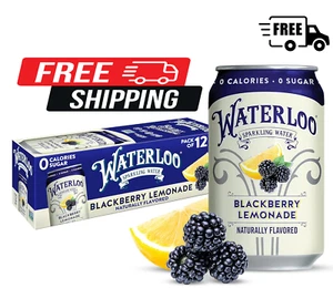 Waterloo Sparkling Water, Blackberry Lemonade Naturally Flavored (12floz 12 Pack - Picture 1 of 5