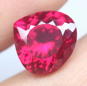 Fantastic Mozambique Pigeon Blood Ruby 9-11Ct Faceted Pear Gemstone Certified - Picture 1 of 7