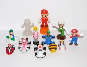 Lot 12 SUPER MARIO BROS Toy Figures Fast Food Tomy Luigi Princess Peach Toad Bee - Picture 1 of 7