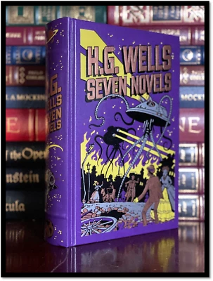 H.G. Wells Seven Novels Mint Leather Bound War Worlds Time Machine 1st Printing - Image 1 of 4