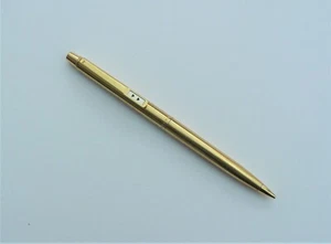 Vintage PAPER MATE Brushed Goldtone Ballpoint Pen U S A 1970s Run Dry - Picture 1 of 7