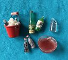 Vintage Dollhouse Miniatures Kitchen Grocery Drinks Items Lot Of 7 Soda Punch