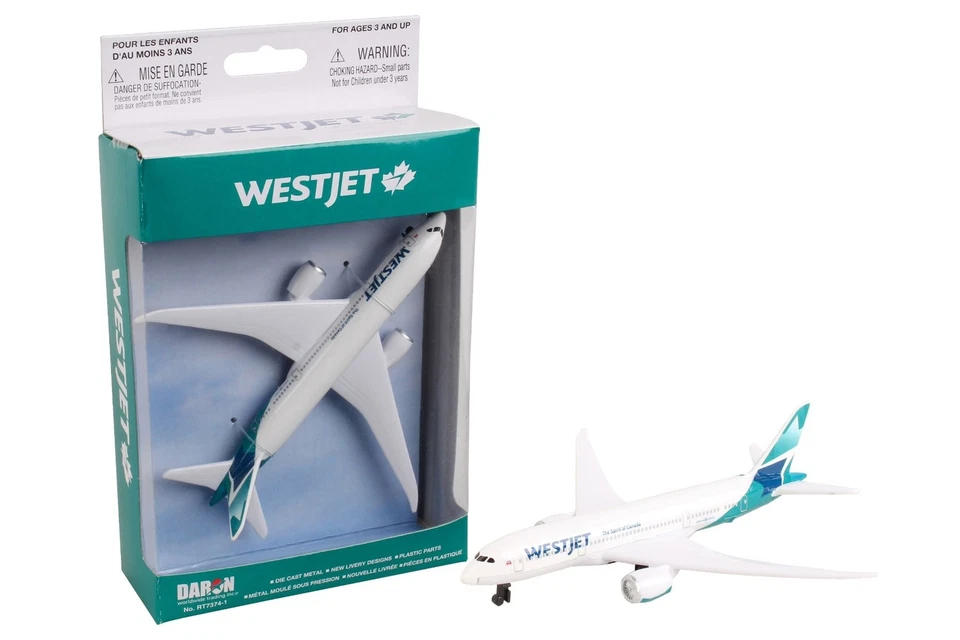 WestJet, Blanco - Juguete Real RT7374 - Réplica de Modelo de Avión Preconstruido Foto 1 de 1