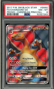 PSA 8 Pokémon Charizard GX 2017 arte completo raro SM60 Black Star tarjeta promocional casi nueva-como nueva - Imagen 1 de 2