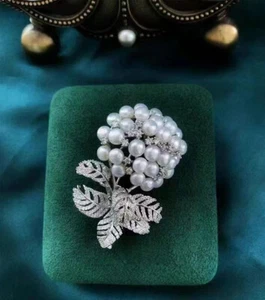 elegante broche perla blanca mar sur 925s(sp) - Imagen 1 de 4