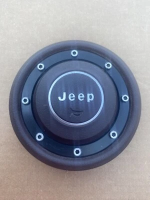 84-94 Jeep XJ YJ CJ Horn Button Steering Wheel Cap Cherokee Chief Burgundy - Image 1 of 4