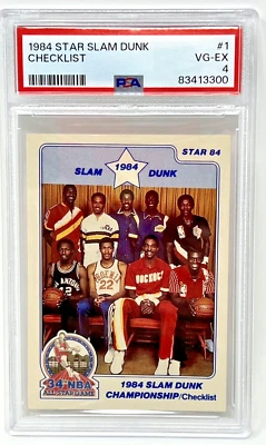 💥 1984 Star 🏀 💥 Slam Dunk Championship - Checklist #1 Erving Wilkins Drexler - Image 1 of 2