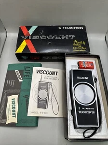 Viscount 5 Transisters Transceiver Model WT-510. Nice original Box Battery Paper - Picture 1 of 5