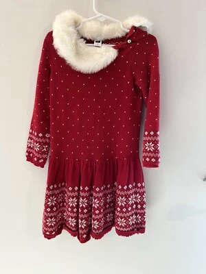 Janie & Jack девочек Рождество Fair Isle свитер платье меховой воротник - 3T - Изображение 1 из 4