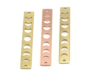 5 piezas Rectangular Media Luna Estrella Cobre, latón crudo 6x40 mm dijes hallazgos R322-130 - Imagen 1 de 2