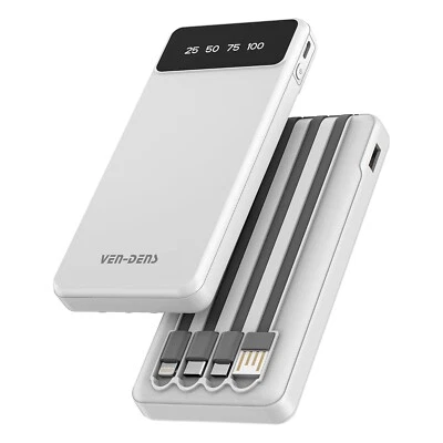 Ven-Dens 10000mAh 3-in-1 Power Bank with Built-in Cables | 1 YEAR WARRANTY - Image 1 of 4