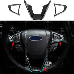 3pcs Carbon fiber color Steering Wheel Cover fit For ford Fusion Mondeo Edge - Bild 1 von 12