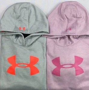 Girl's Youth Under Armour Cold Gear Loose Heather Pullover Hoodie - Picture 1 of 3