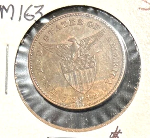 Filippine 1912-S centavo KM 163 XF - Foto 1 di 2