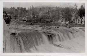 RPPC c1910  Passumpsic , Vermont. Ice Flowing Over Falls Postcard - Picture 1 of 2