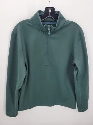 Suéter Pullover Estoico Para Hombre Medio Verde Cuarto Cremallera Manga Larga Activo Exterior Foto 1 de 4