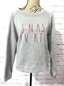 Neu ohne Etikett Rae Dunn Santa’s Favorite Sweatshirt Large grau Damen - Bild 1 von 6