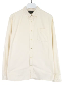 BANANA REPUBLIC Shirt Men's XL Ivory Button-Down Collar Corduroy Button Up Slim - Picture 1 of 9