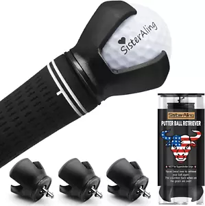 3-Prong Golf Ball Retriever Grabber Pick Up,Back Saver Claw Put on Putter Grip,S - Picture 1 of 12