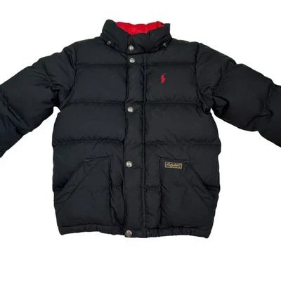 Chaqueta Polo Ralph Lauren Puffer Juvenil Talla 5 Negra Roja Llena de Poni LEER Foto 1 de 4