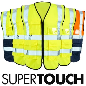 5 X Chaleco Alta Visibilidad Seguridad Ejecutiva Trabajo Alta Visibilidad Chaleco Viz | PAQUETE A GRANEL - Imagen 1 de 6