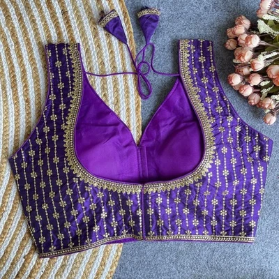 Nueva blusa sari india blusas listas para usar para mujer choli cosido confeccionado. Foto 1 de 4