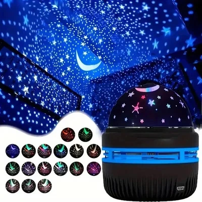 Starry Night Light Projector Star Sky Moon Lamp Kids Bedroom lights Rotating LED - Image 1 of 4