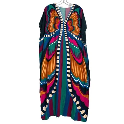 Kimono Muumuu Kaftan Estampado Mariposa Mujer Talla Única Multicolor Calce Relajado Foto 1 de 4