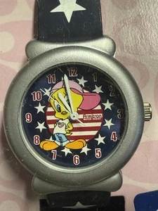 Tweety Bird Wristwatch American Flag Stars Stripe Armitron Looney Tunes Lunchbox - Picture 1 of 7