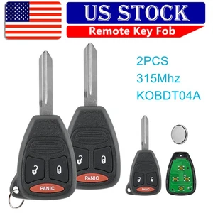 2 Replacement For 2004-2010 Dodge Durango Remote Keyless Entry Key Fob KOBDT04A - Picture 1 of 6