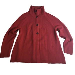 Lafayette 148 lange Strickjacke weinrot 100% extrafeine Wolle Größe XL - Bild 1 von 16
