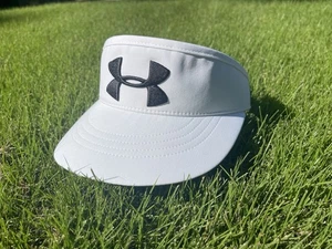 Under Armour Strapback Sun Visor Hat White One Size Solid Adjustable Golf OSFA - Picture 1 of 13