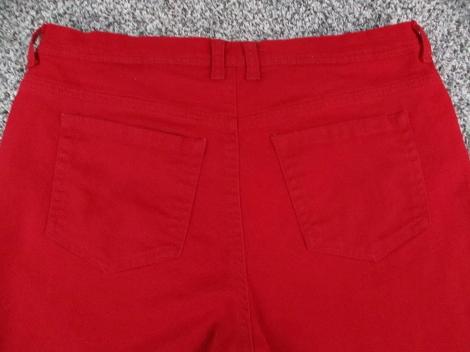Pantalones de mezclilla Style & Co para mujer 12 rojos calce natural rectos algodón elástico 33x30 Foto 1 de 4