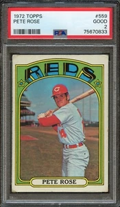 BB - 1972 Topps - #559 - Pete Rose - PSA 2 - BUENO - Imagen 1 de 2